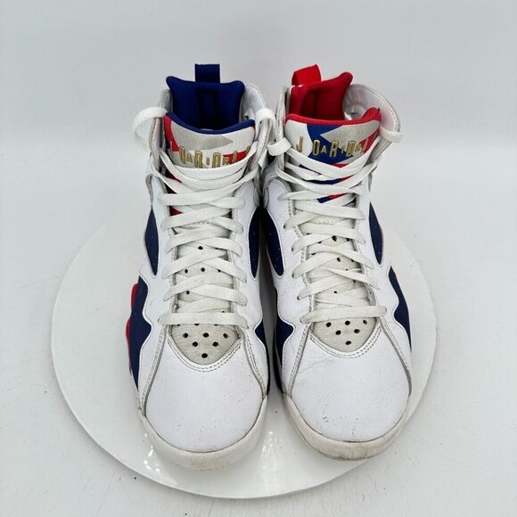Nike Air Jordan 7 Olympic Men Size 10.5 304775-123 Tinker Alternate White Shoes - Picture 3 of 11